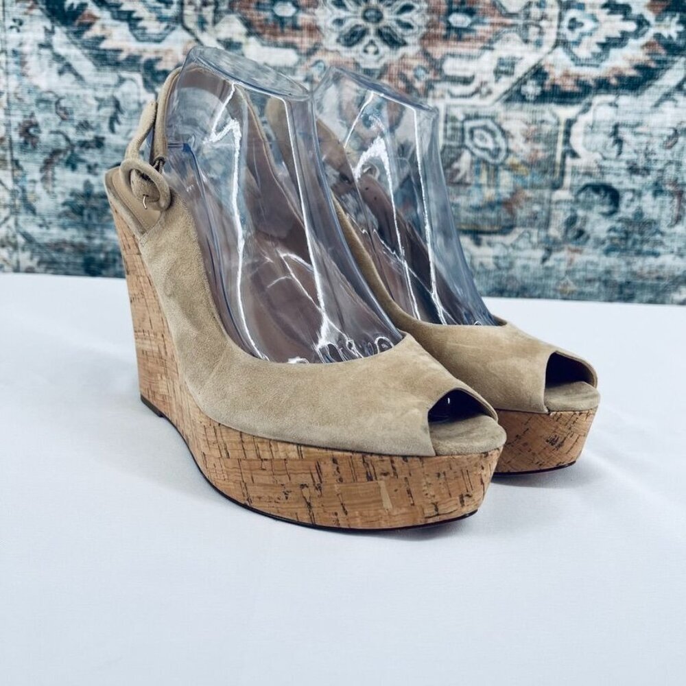 Veronica Beard  Dali Peep Toe Platform Wedge Sandal Size 11  Slingback